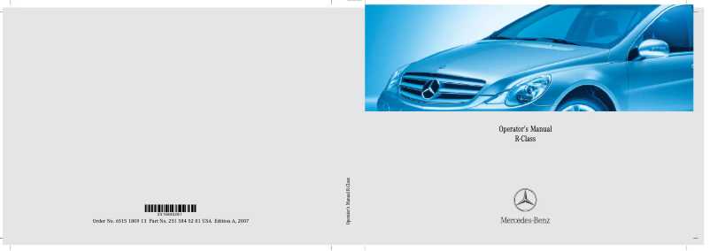 Imagen de la primera página del manual del dispositivo R-Class (2007)