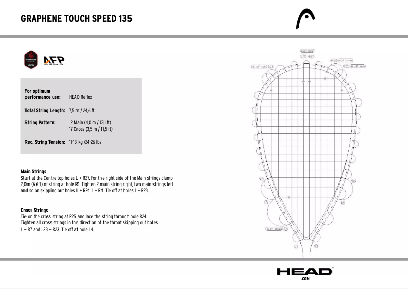 Imagen de la primera página del manual del dispositivo Graphene Touch Speed 135