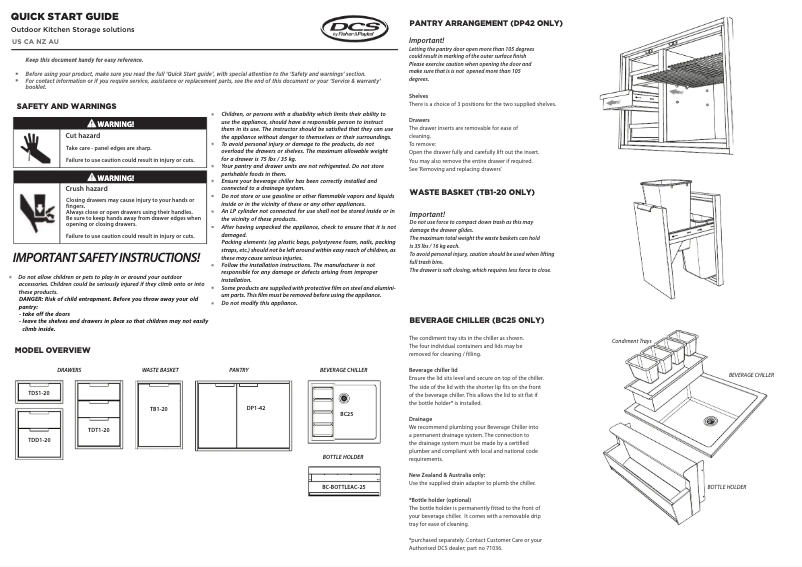 Página 1 del manual Guía de inicio rápido DCS TDD120