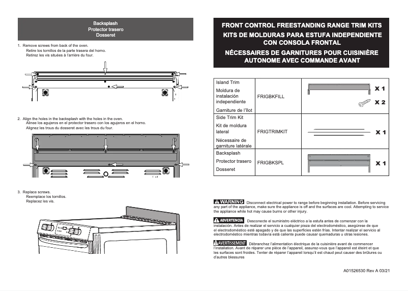 Imagen de la primera página del manual del dispositivo FRIGTRIMKIT