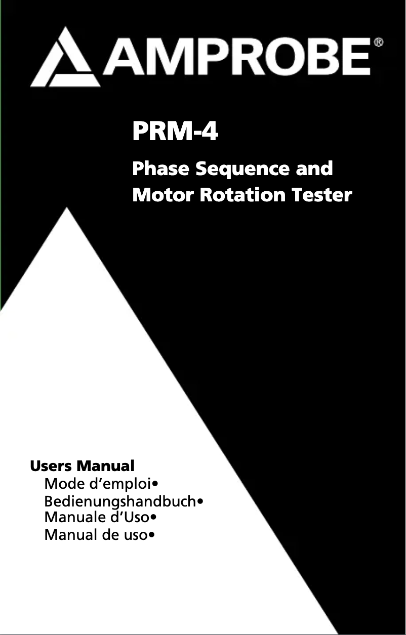 Página nº 1 - Manual de usuario Amprobe PRM-4