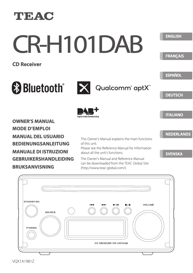 Página nº 1 - Manual de usuario Teac CR-H101DAB