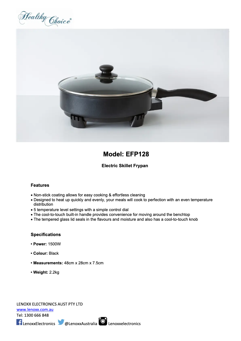 Imagen de la primera página del manual del dispositivo EFP128