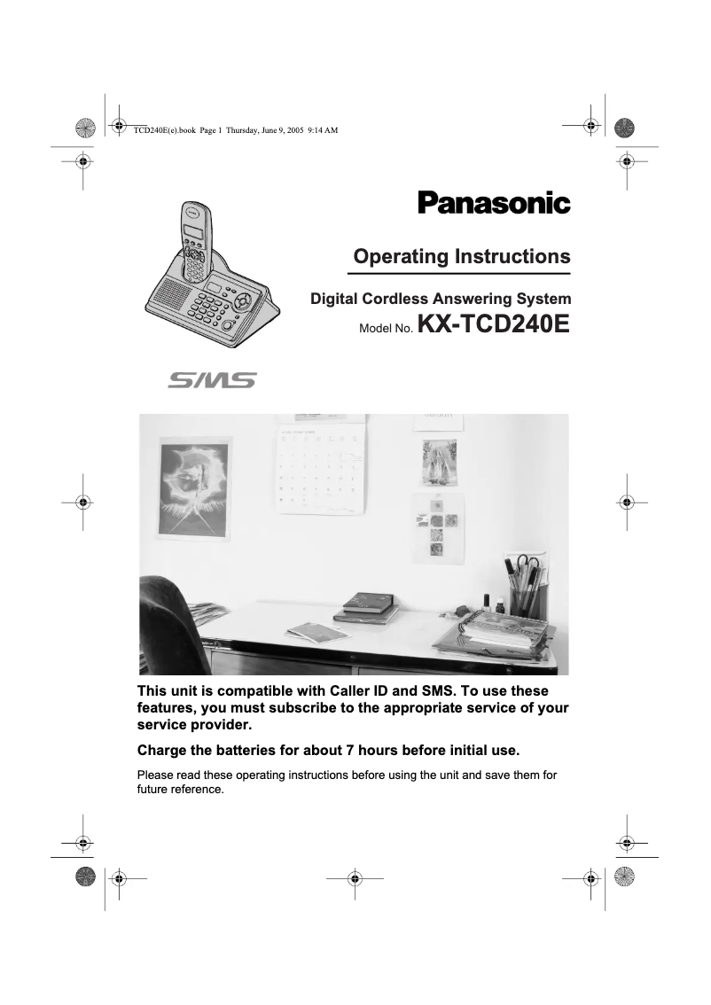 Imagen de la primera página del manual del dispositivo KX-TCD240E