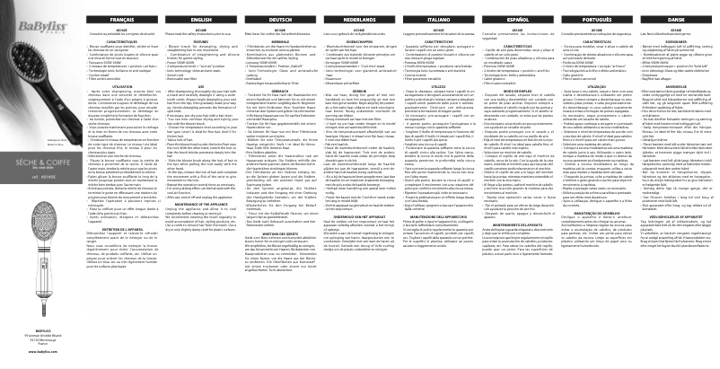 Página 1 del manual Manual de usuario BaByliss AS140E