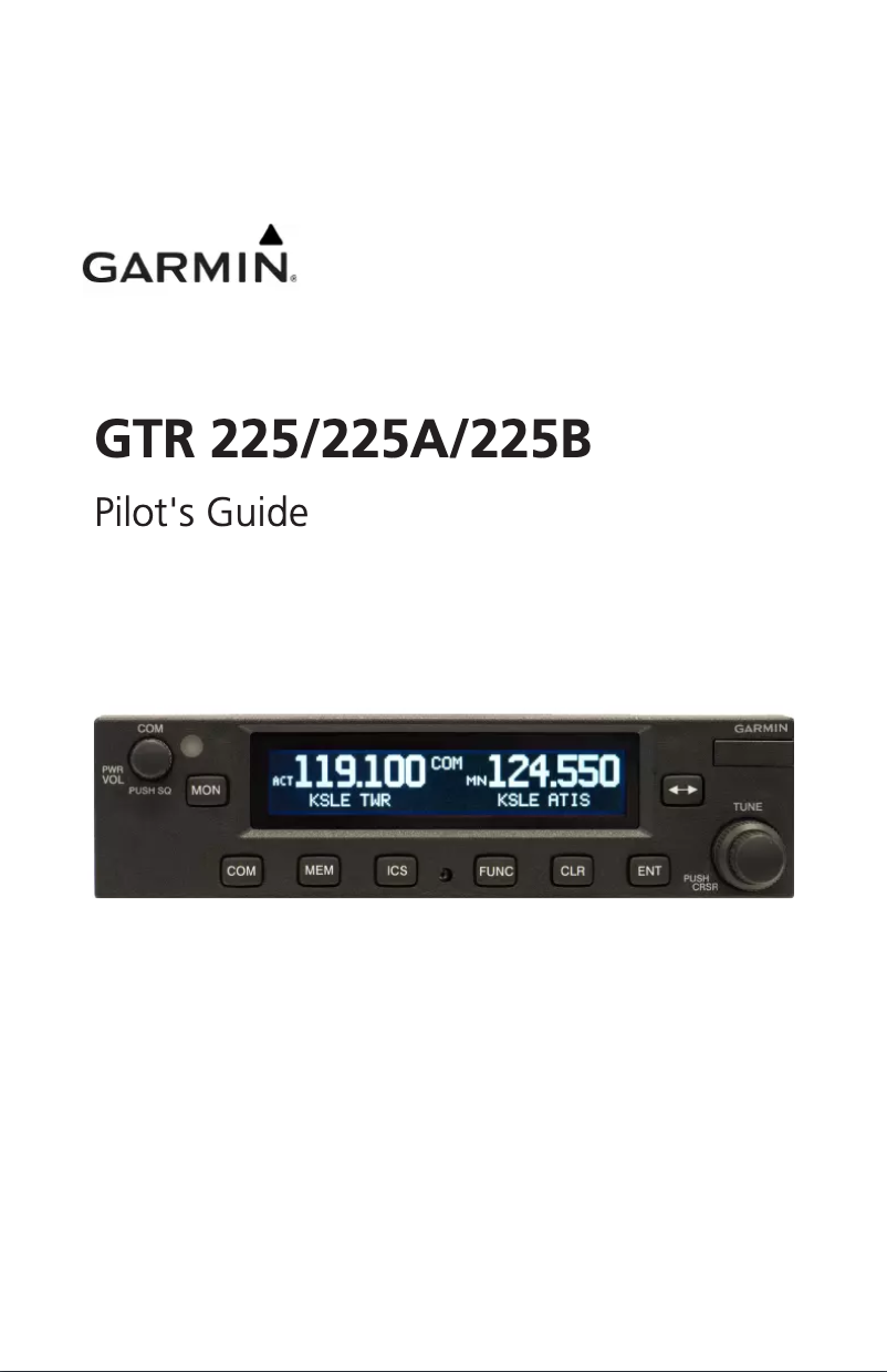 Página 1 del manual Manual de usuario Garmin GTR 225