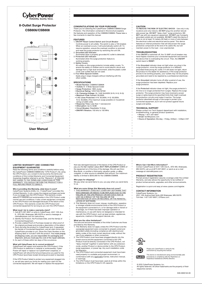 Imagen de la primera página del manual del dispositivo Essential CSB808