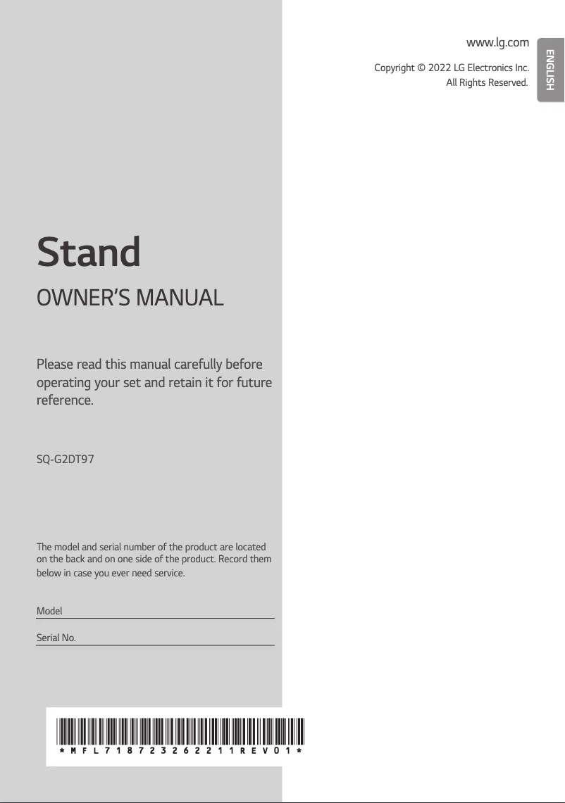 Imagen de la primera página del manual del dispositivo SQ-G2DT97