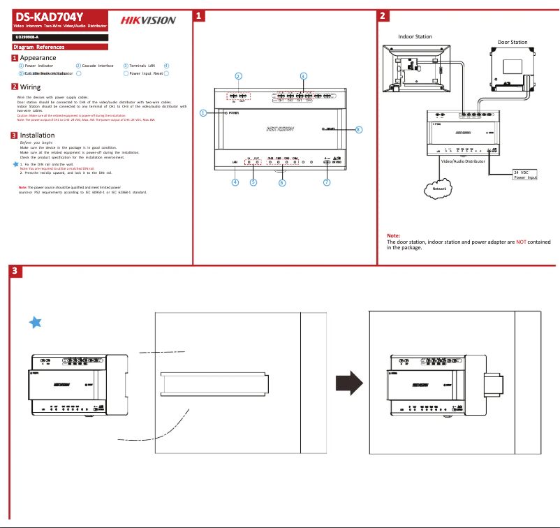Imagen de la primera página del manual del dispositivo DS-KAD704Y