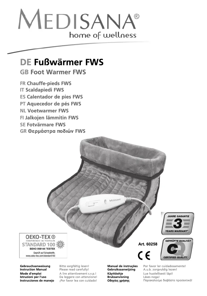 Imagen de la primera página del manual del dispositivo FWS 100