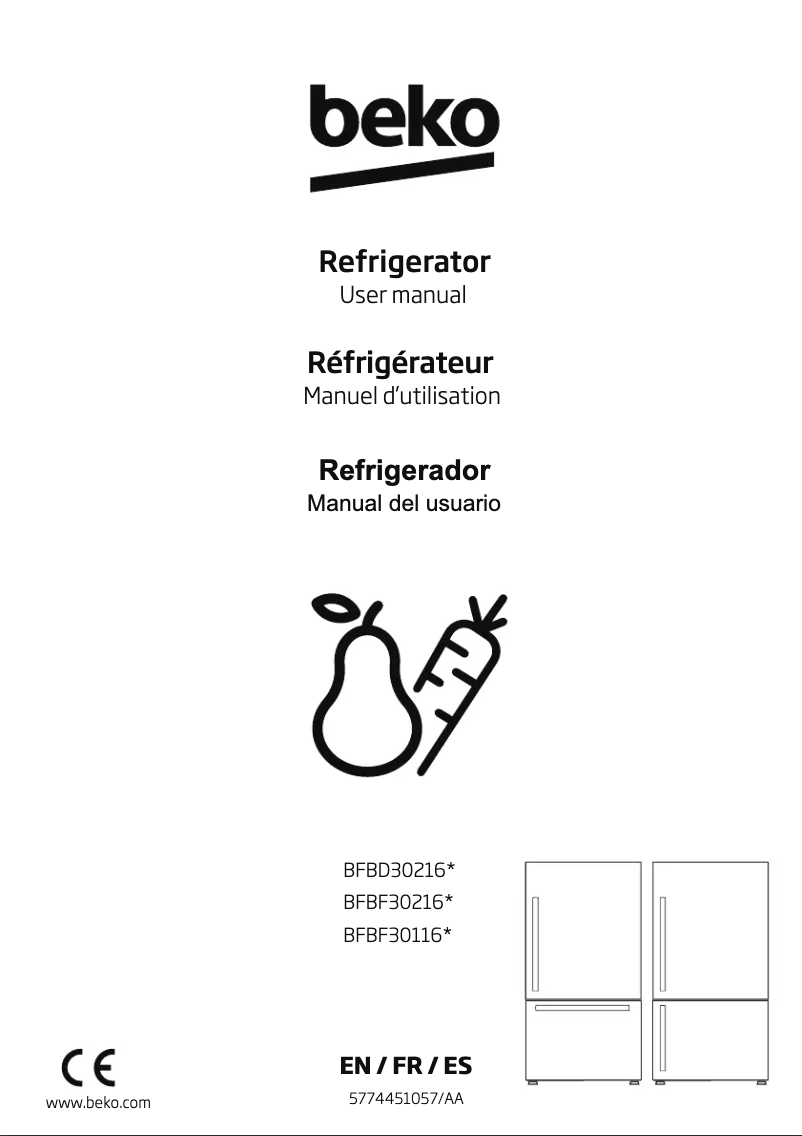 Página 1 del manual Manual de usuario Beko BFBD30216SS