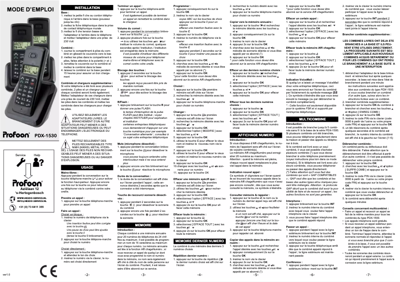 Imagen de la primera página del manual del dispositivo PDX-1530