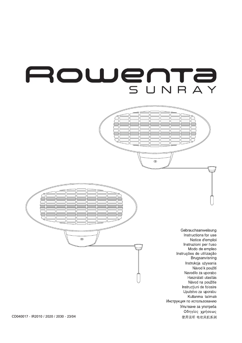 Imagen de la primera página del manual del dispositivo SUNRAY IR2010F0