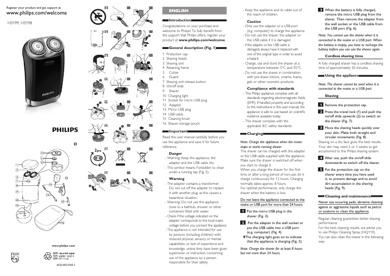 Página 1 del manual Manual de usuario Philips HS199