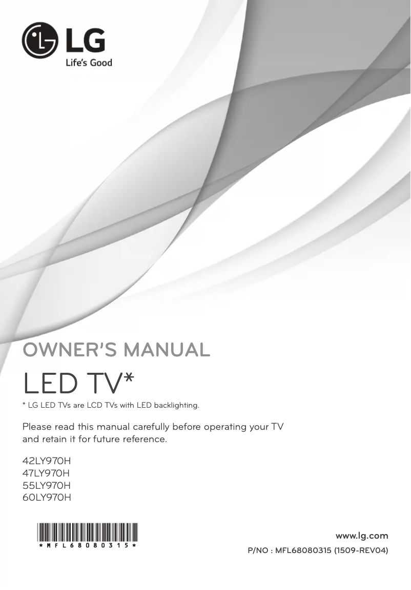 Imagen de la primera página del manual del dispositivo 55LY970H