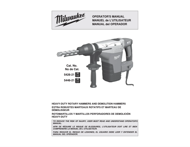 Página 1 del manual Manual de usuario Milwaukee 5426-21