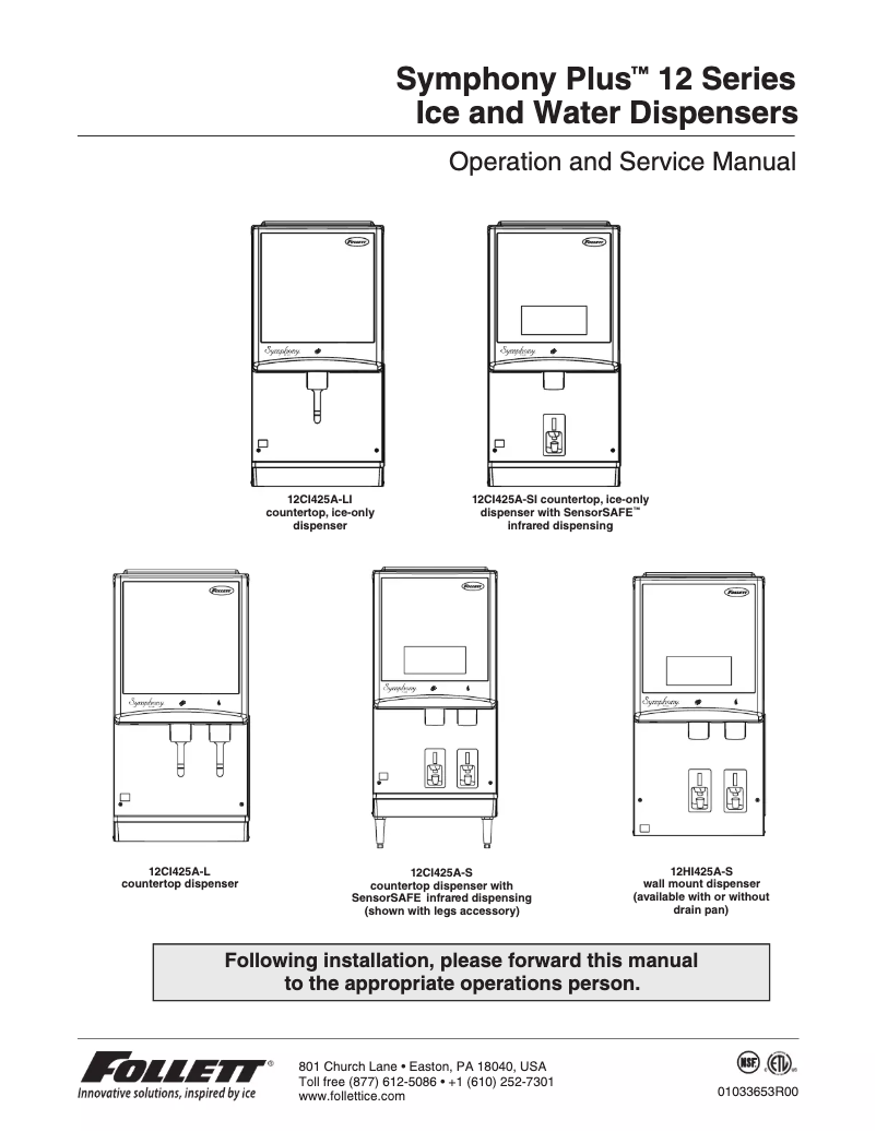 Página 1 del manual Manual de usuario Follett 12C1425A-L