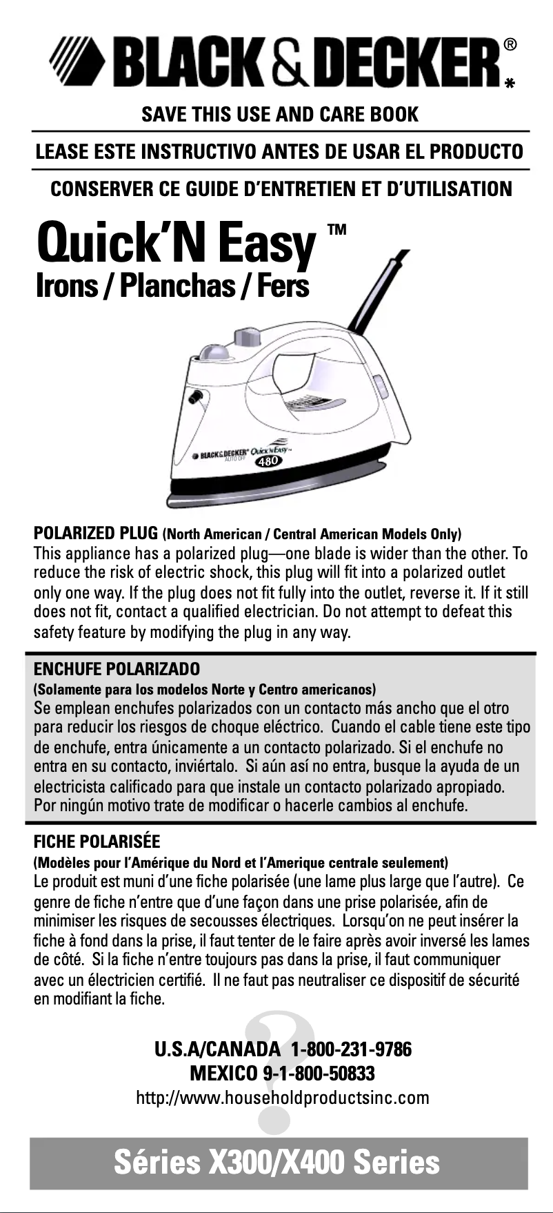 Página nº 1 - Manual de usuario Black & Decker Quick’N Easy X300