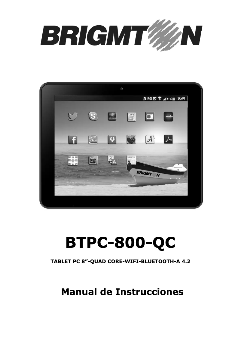 Imagen de la primera página del manual del dispositivo BTPC-800-QC