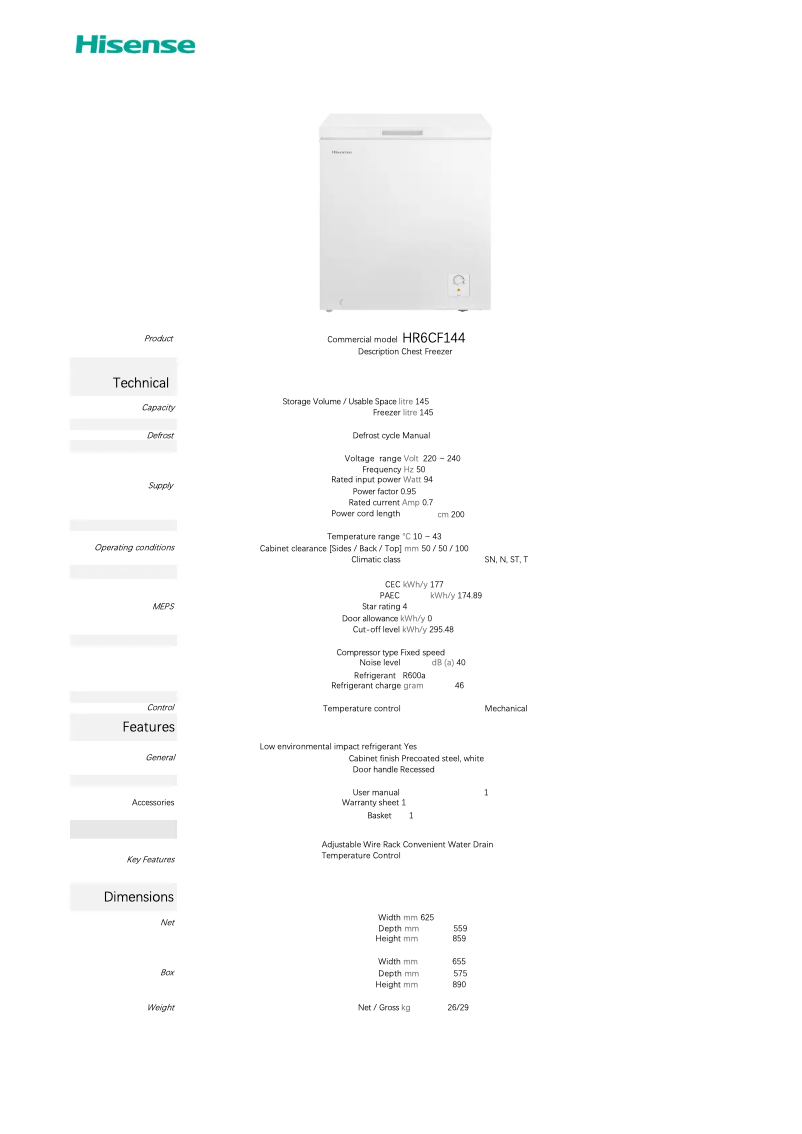 Imagen de la primera página del manual del dispositivo HR6CF144