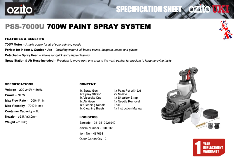 Imagen de la primera página del manual del dispositivo PSS-7000