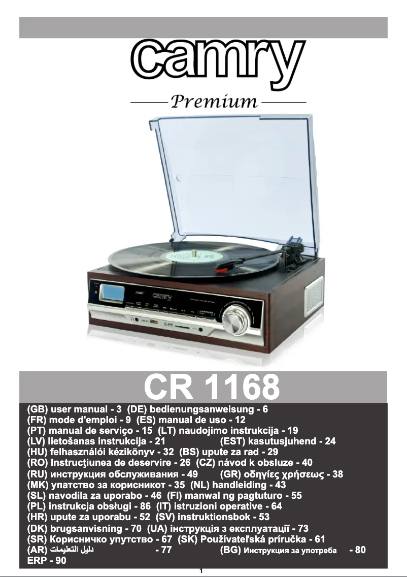 Página 1 del manual Manual de usuario Camry CR 1168