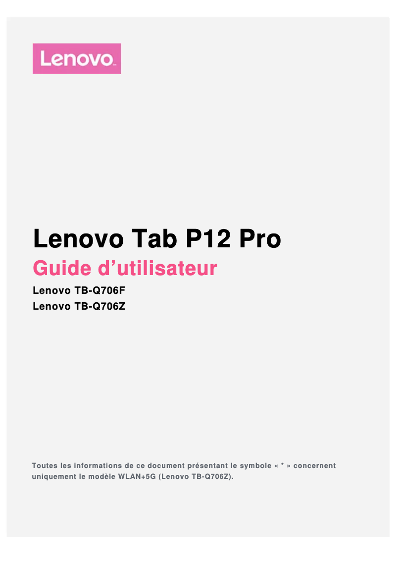 Imagen de la primera página del manual del dispositivo Tab P12 Pro