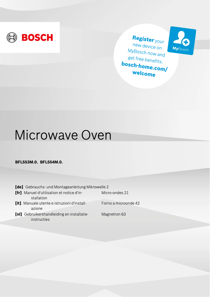 Página 1 del manual Manual de usuario Bosch BFL553MS0