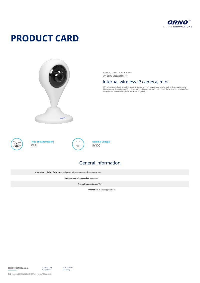 Página 1 del manual Manual de usuario ORNO OR-MT-GV-1808