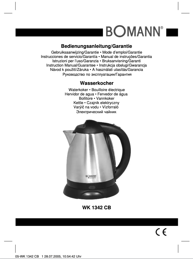 Imagen de la primera página del manual del dispositivo WK 1342 CB