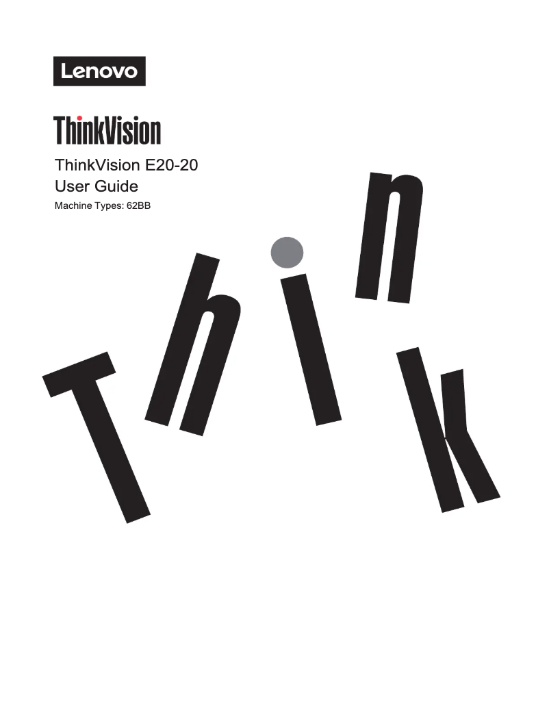 Imagen de la primera página del manual del dispositivo ThinkVision E20-20