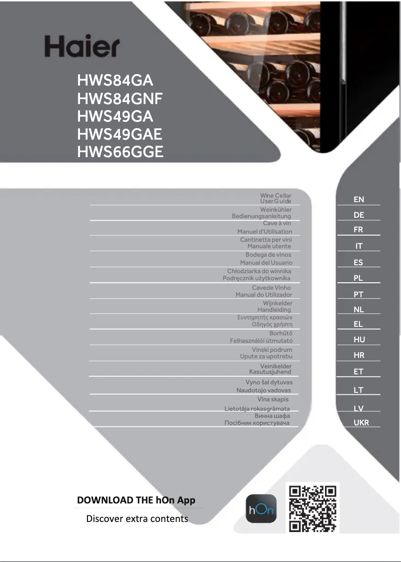 Imagen de la primera página del manual del dispositivo Wine Bank 50 Serie 5 HWS49GA