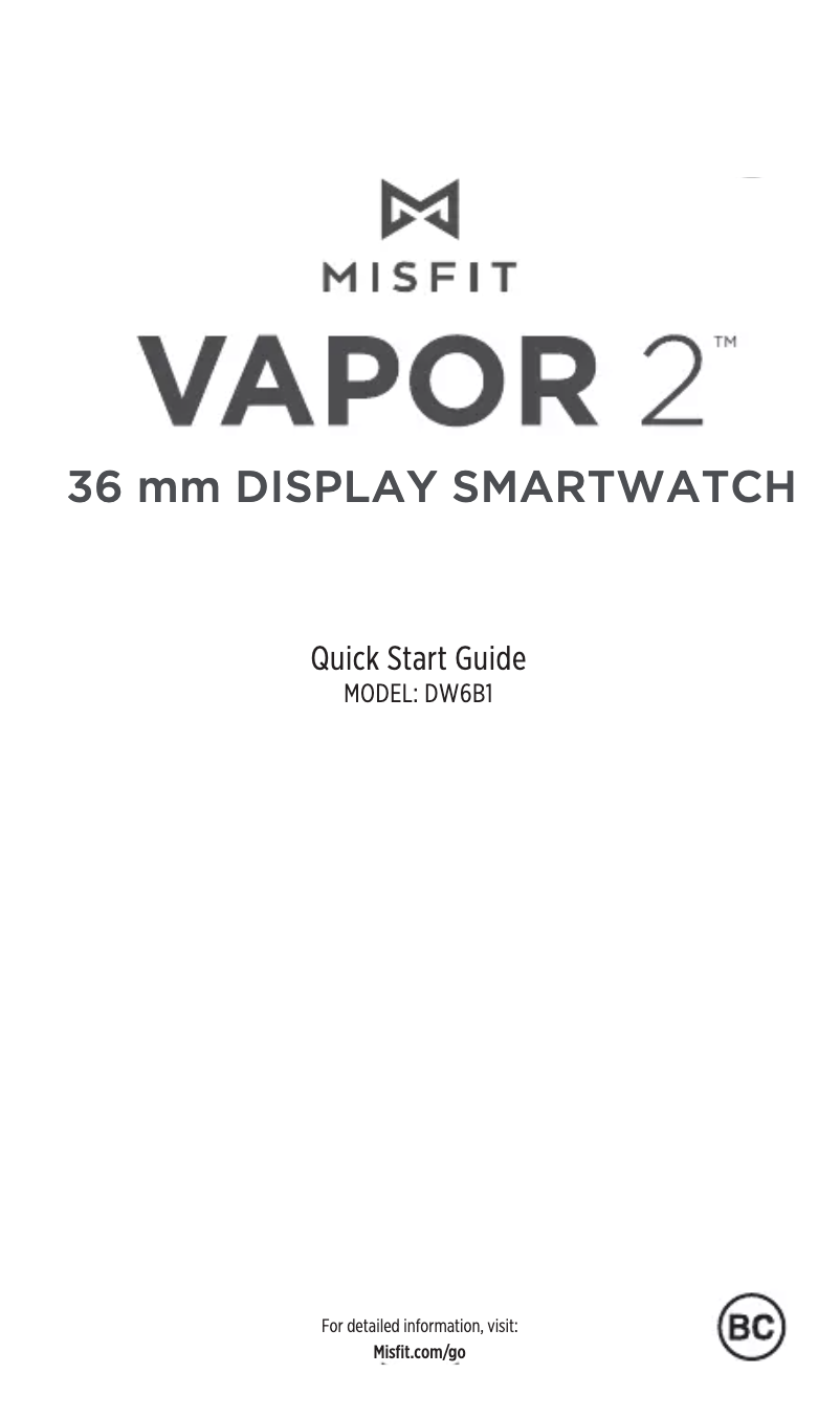Página nº 1 - Manual de usuario Misfit Vapor 2 Gen 4