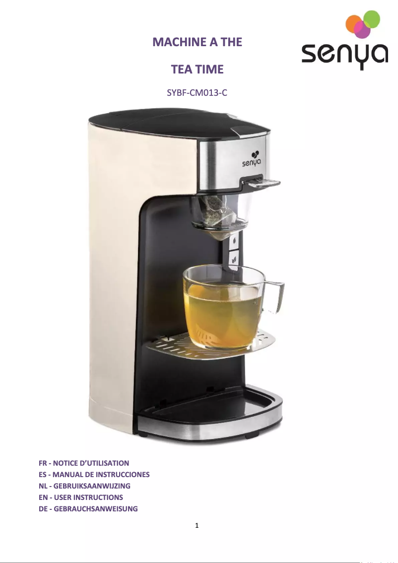 Página 1 del manual Manual de usuario Senya Tea Time SYBF-CM013