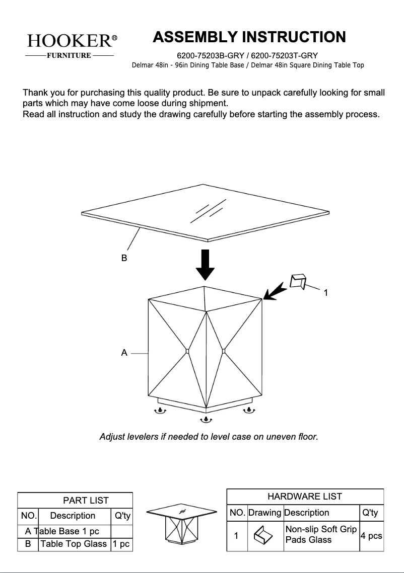 Página nº 1 - Manual de usuario Hooker 6200-75203B-GRY