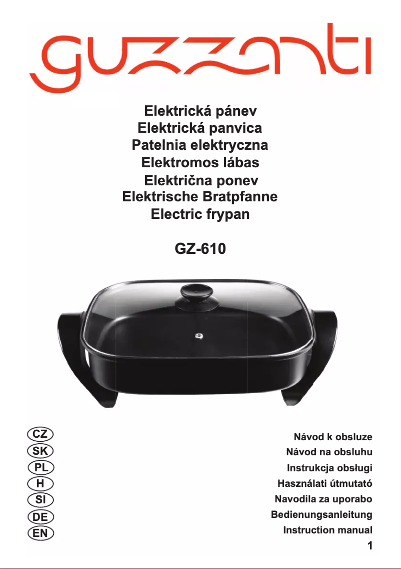 Imagen de la primera página del manual del dispositivo GZ-610