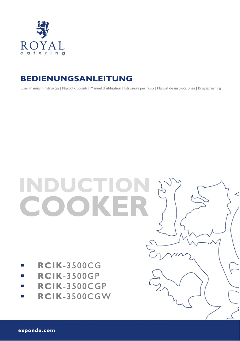 Página 1 del manual Manual de usuario Royal Catering RCIK-3500GP