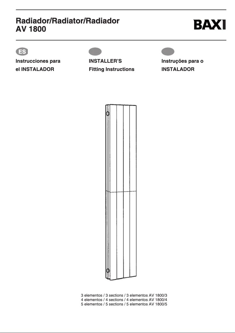 Página 1 del manual Manual de usuario Baxi AV 1800