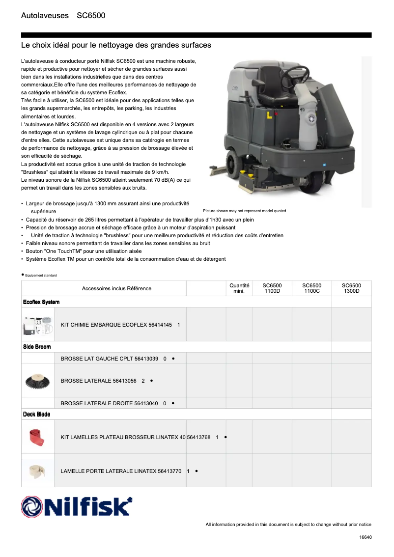 Página nº 1 - Ficha técnica Nilfisk SC6500