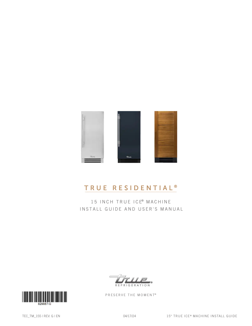 Imagen de la primera página del manual del dispositivo TUI-15-R-SS-D