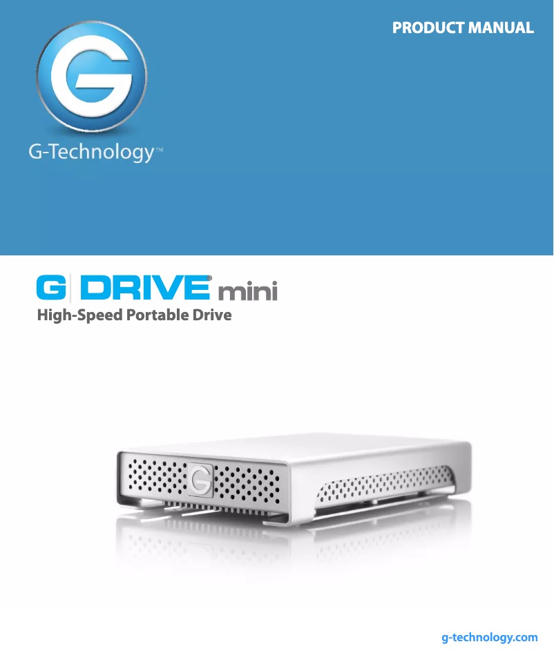 Imagen de la primera página del manual del dispositivo G-Drive mini