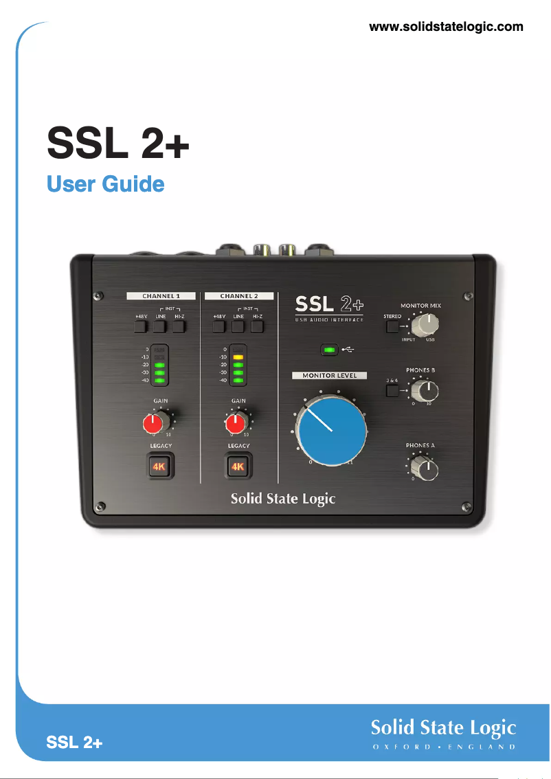 Página 1 del manual Manual de usuario Solid State Logic SSL 2