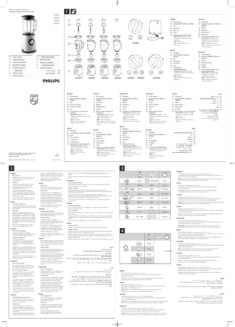Imagen de la primera página del manual del dispositivo Avance Collection HR2093