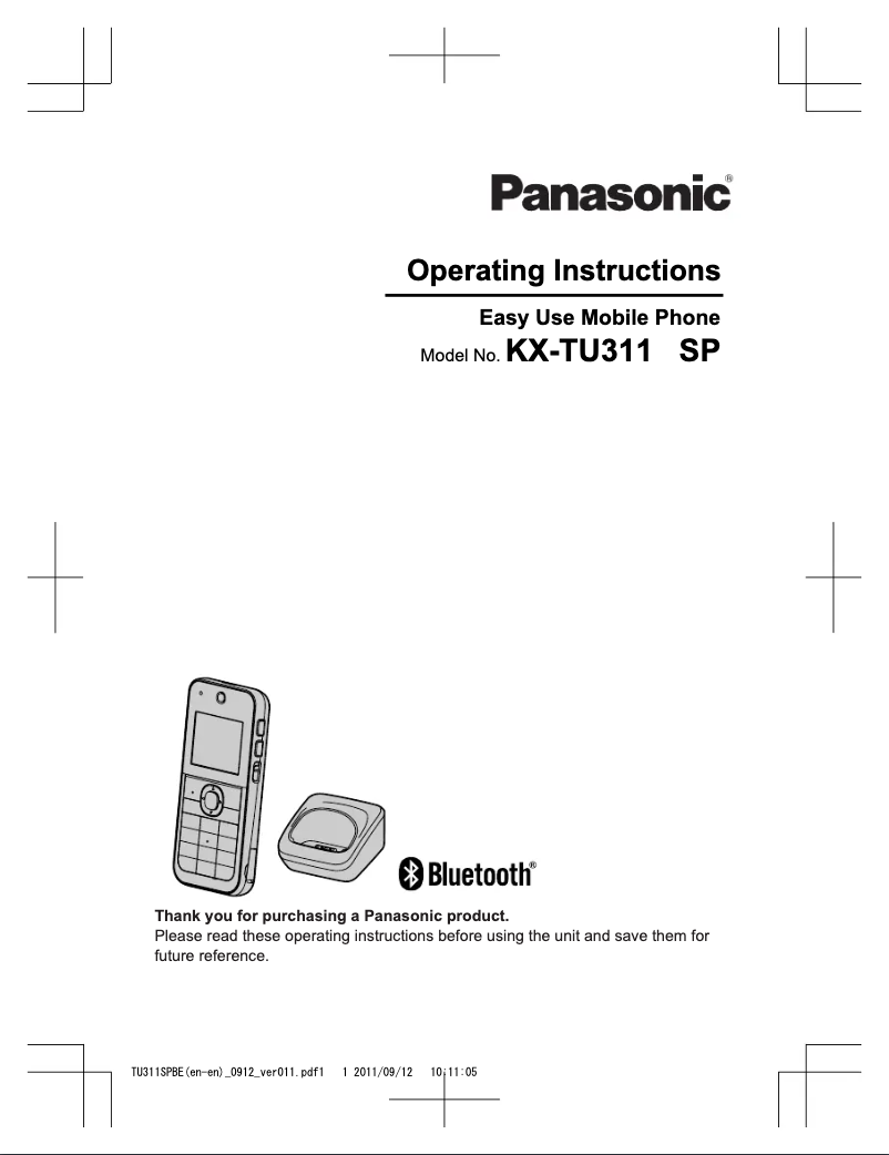 Imagen de la primera página del manual del dispositivo KX-TU311SPWE