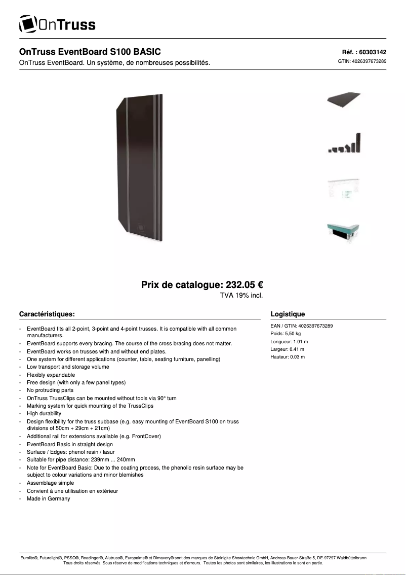 Imagen de la primera página del manual del dispositivo EventBoard S100 BASIC