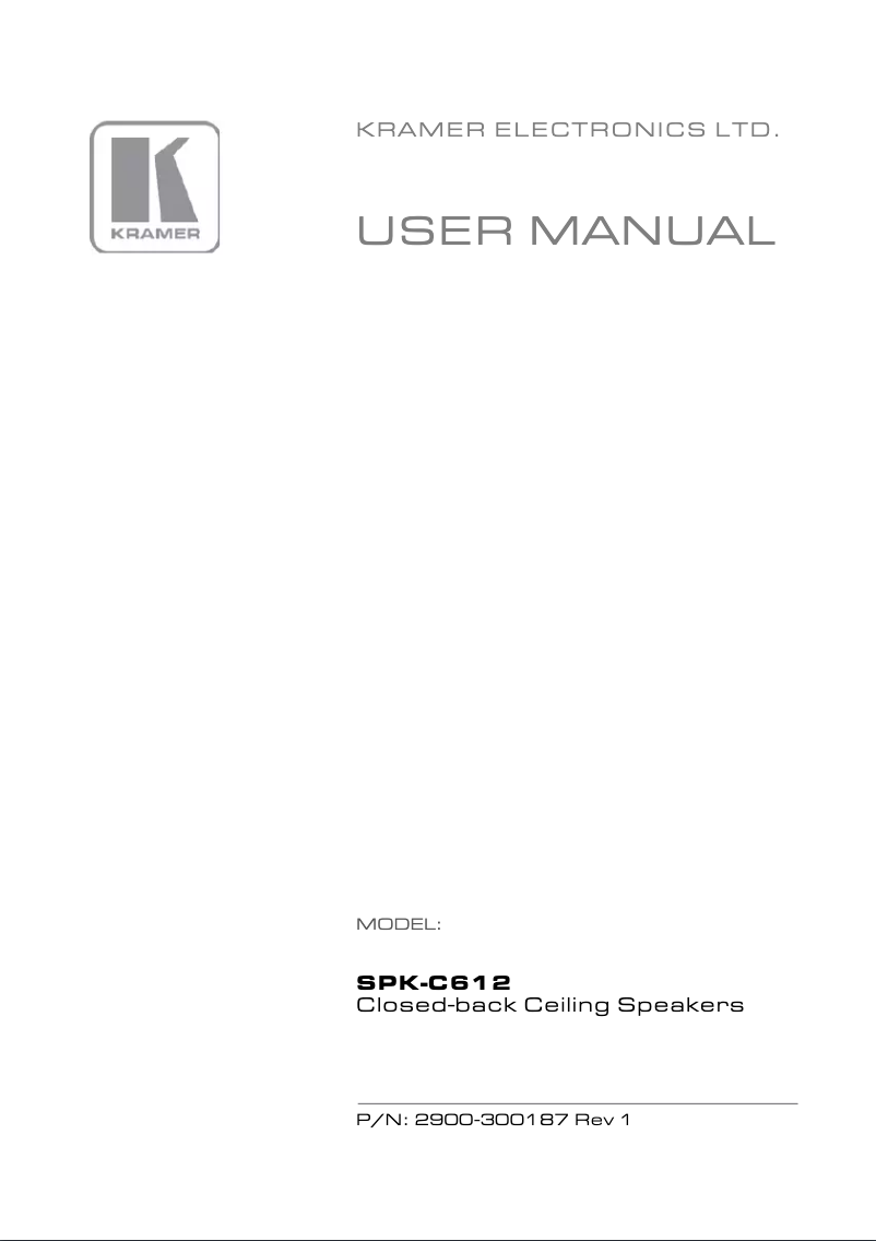 Página 1 del manual Manual de usuario Kramer SPK-C612