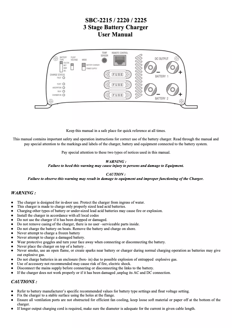 Imagen de la primera página del manual del dispositivo SBC-2215