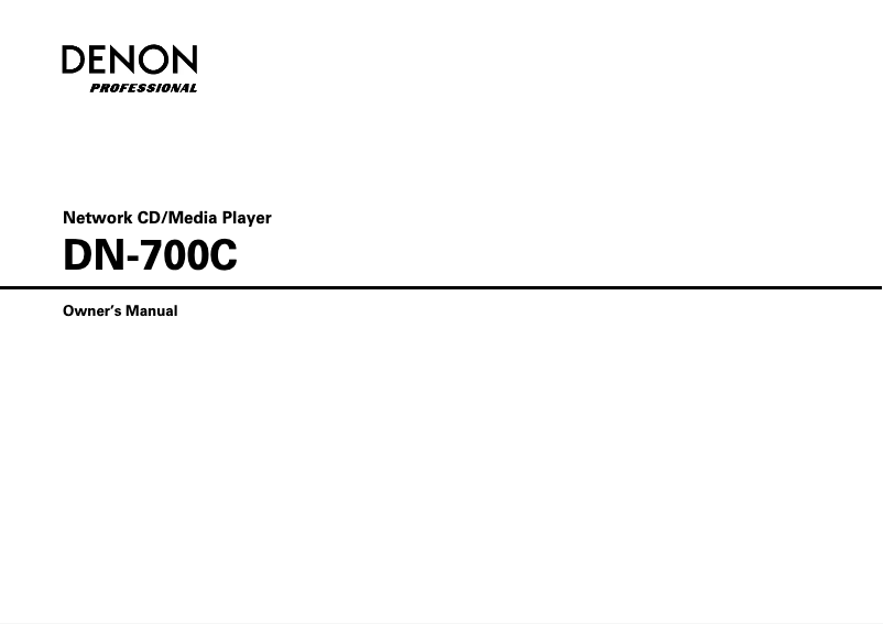 Página nº 1 - Manual de usuario Denon DN-700C