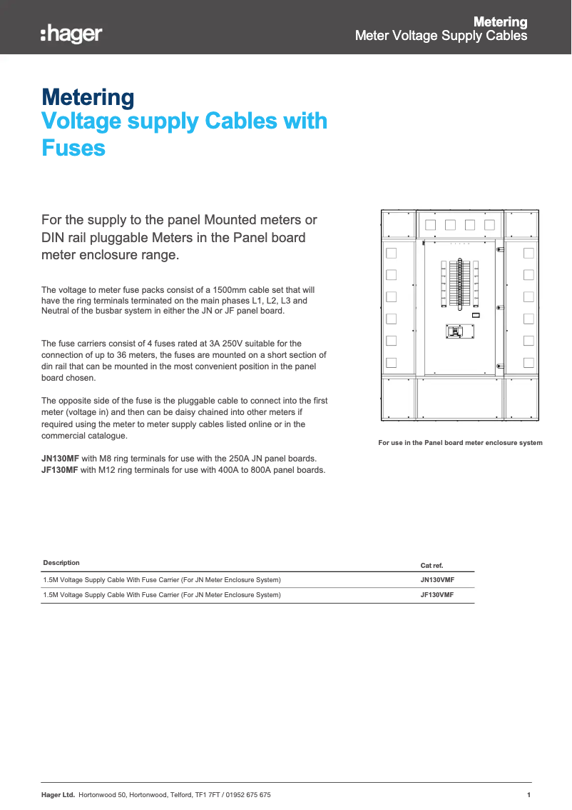 Página 1 del manual Manual de usuario Hager JF130VMF