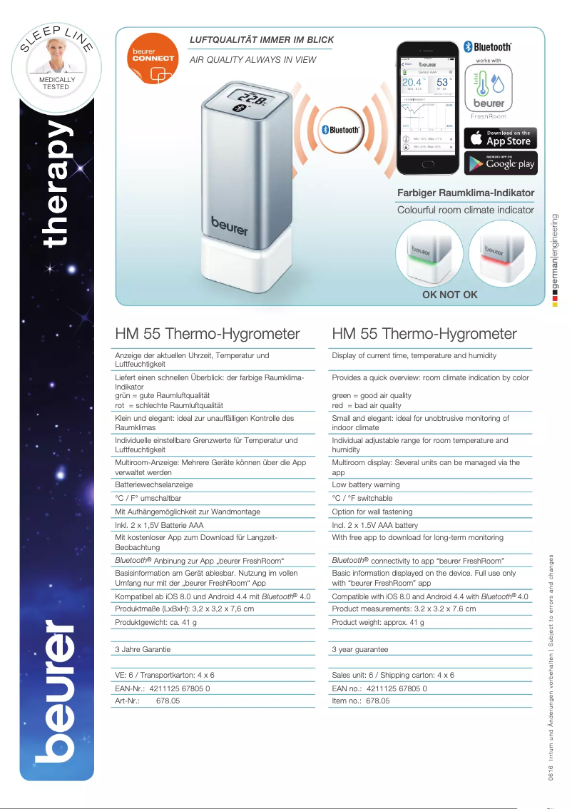 Imagen de la primera página del manual del dispositivo HM 55